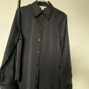 Blouse/chemise noire souple légèrement luisante